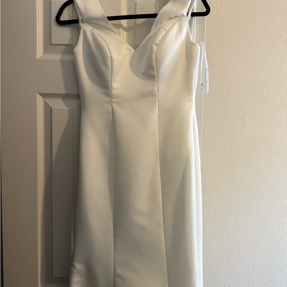 David's Bridal Elegant Cream Wedding Dress - Picture 1 of 7